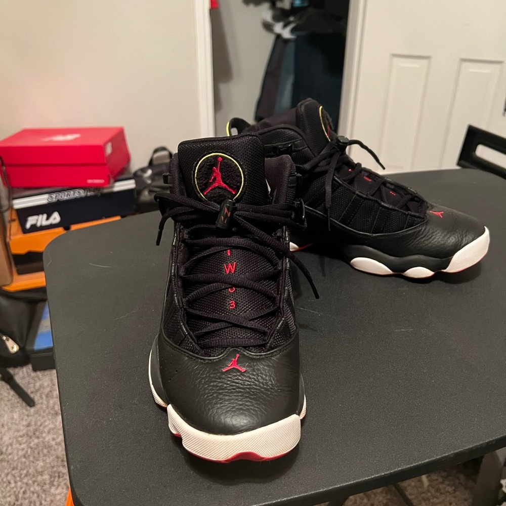 Black and Red Air jordan 6-rings